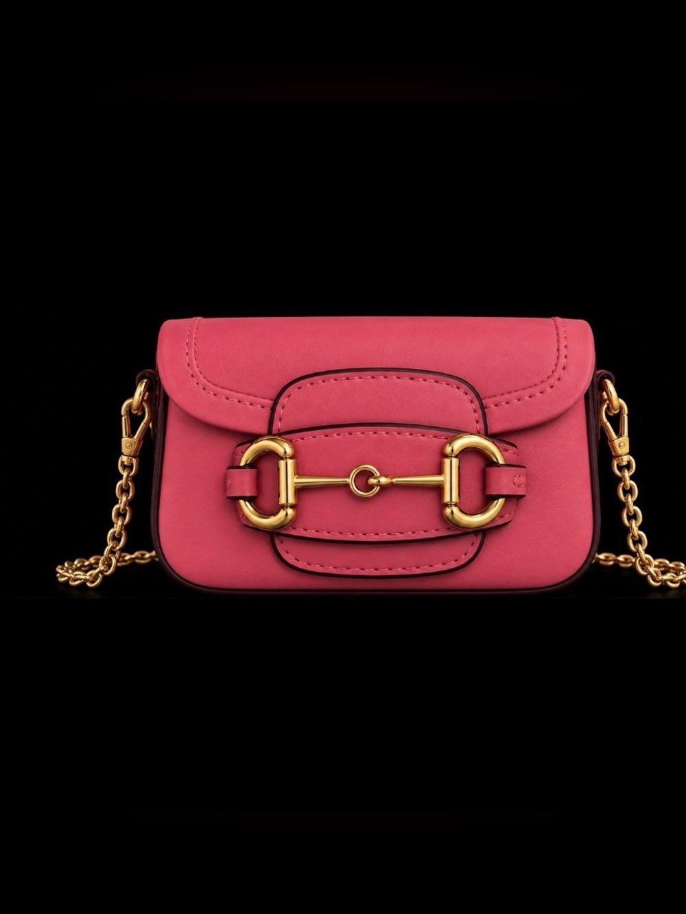 Pink  Crossbody Bag with Gold Chain Hardware